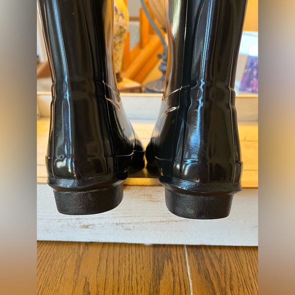 Hunter Original Tall Gloss Rain Boots BLACK size 6 women's • EUC • Nice - Picture 5 of 13